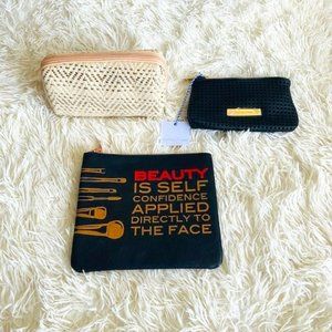 3pc Tartan + Twine Cosmetic Bag Set